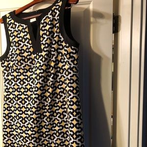 Multi-colored sleeveless sheath dress